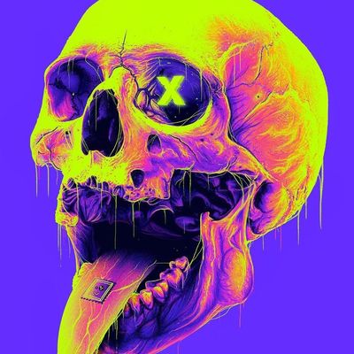 Psychedelic Skull skull psychedelic glow art abstract