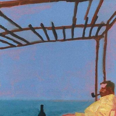 Man Relaxing by Ocean