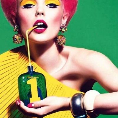 Vibrant Fashion Model with Colorful Makeup