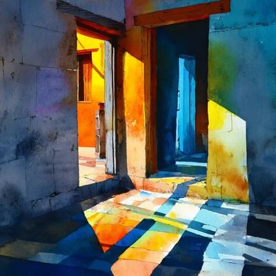 Colorful Shadows in Urban Alley