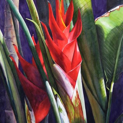 Fiery Heliconia Bloom