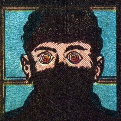 Masked Figure with Red Eyes