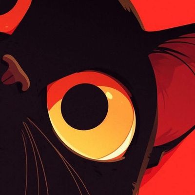 Black Cat with Orange Eyes
