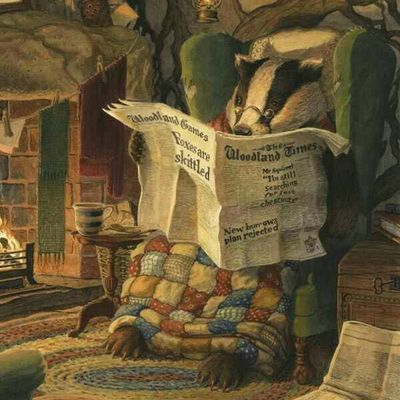 Badger Reading Woodland Times
