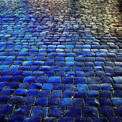 Blue Cobblestone Path