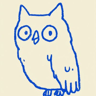 Blue Owl Sketch owl sketch blue simple animal