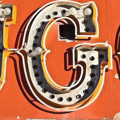 Vintage Neon Letter G neon vintage letter g sign