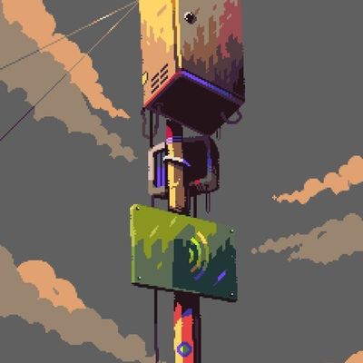 Pixelated Futuristic Tower