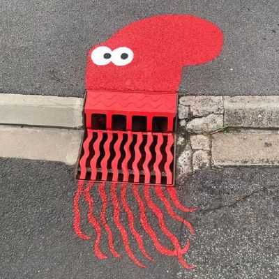 Red Octopus Drain Cover