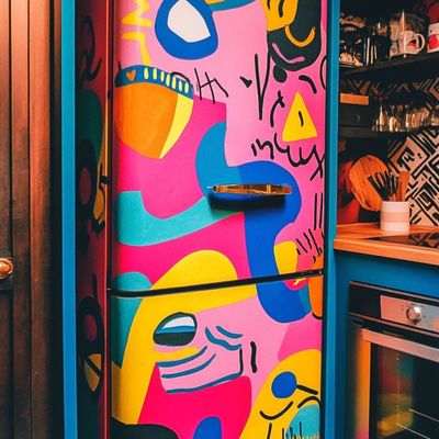 Colorful Abstract Refrigerator
