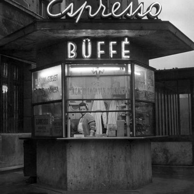 Vintage Espresso Buffet Stand