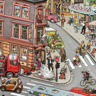 Busy Street Scene