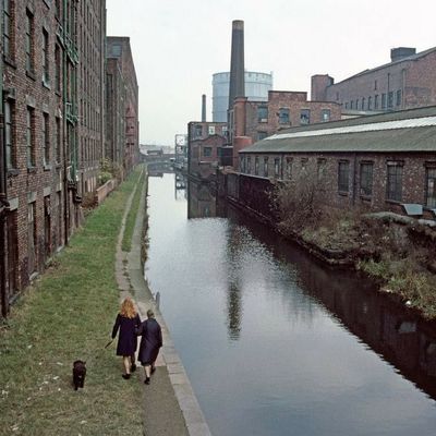 Canal Walkway canal industrial buildings walkway history