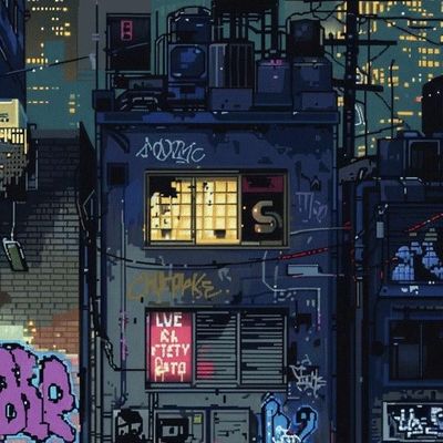 Urban Graffiti Night Scene