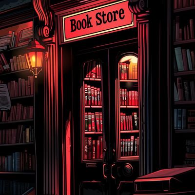 Mysterious Bookstore Door