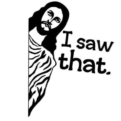 Jesus Peeking with Text