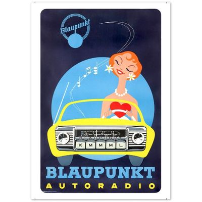 Blaupunkt Autoradio Vintage Ad retro vintage radio music woman