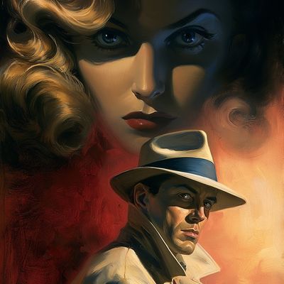 Mystery Man with Fedora mystery man fedora trench coat swirling colors