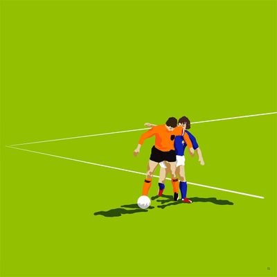 Soccer Duel on Lime Green Field