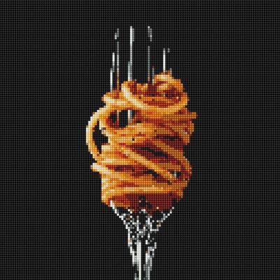 Fork with spaghetti