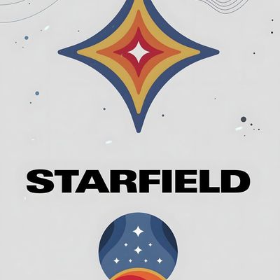 Starfield Logo logo starburst retro cosmic bold colors