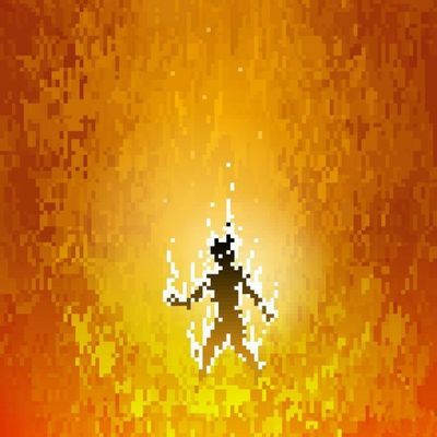 Pixelated Fireman Silhouette