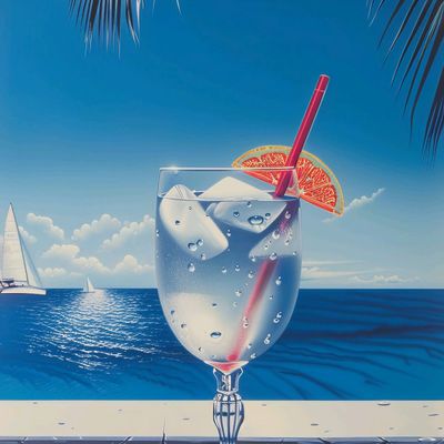 Gin & Tonic by the Sea cocktail gin tonic grapefruit ice