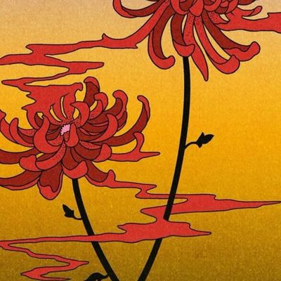 Red Chrysanthemums