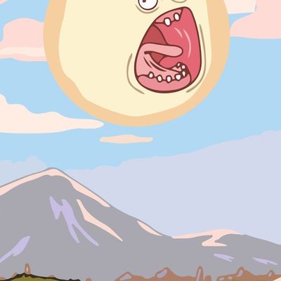 Gigantic Mouth Above Mountain