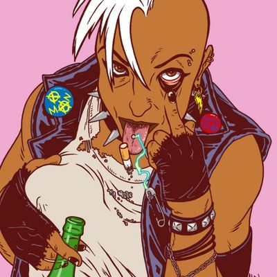punk rocker with cigarette