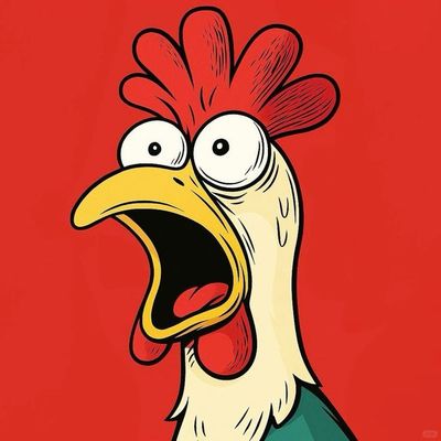Cartoon Rooster Screaming