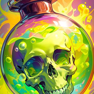 Psychedelic Skull in Jar