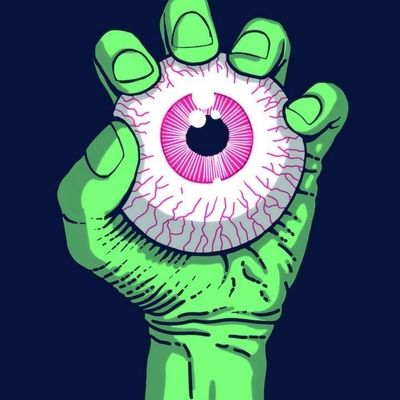 Green Hand Holding Eyeball