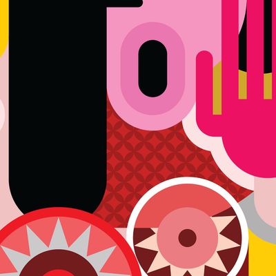 Abstract Artwork with Bold Shapes