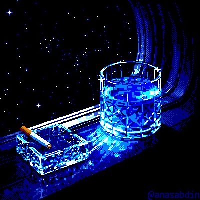 Blue Neon Ashtray and Glass neon ashtray glass cigarette night sky