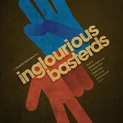 Inglourious Bastards movie poster minimalist silhouette hands