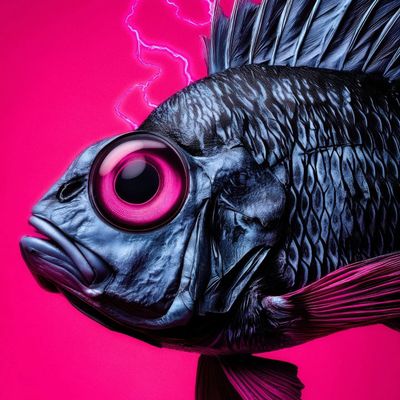 Giant Fish with Pink Eyes