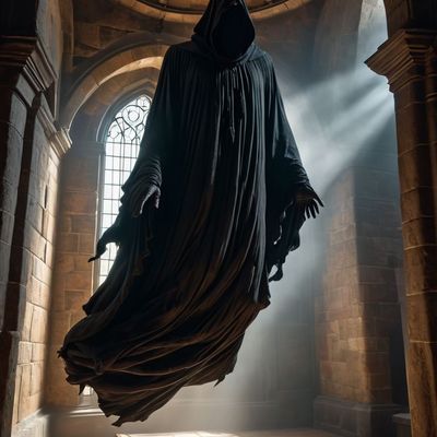 Floating Figure in Gothic Chapel