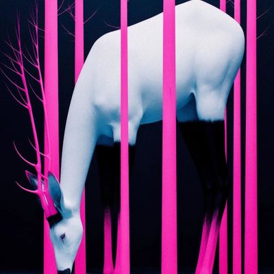 Deer in Pink Bars