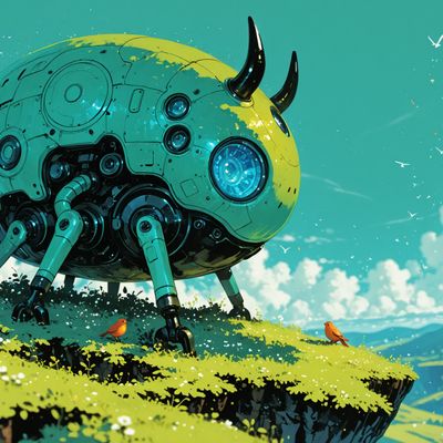 Giant Robot Bug on a Hill