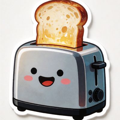 Toaster with Toast toaster toast cute kawaii appliance