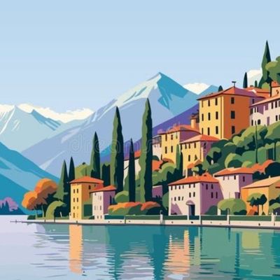 Lakeside Village Illustration