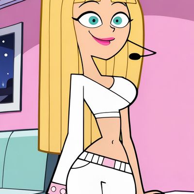Cartoon Girl in White Outfit