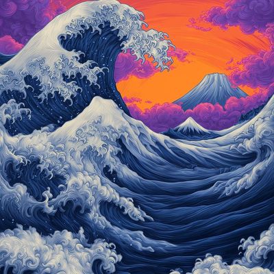 Giant Wave at Sunset