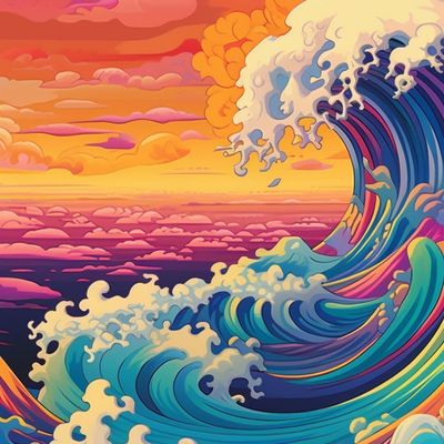 Vibrant Ocean Waves