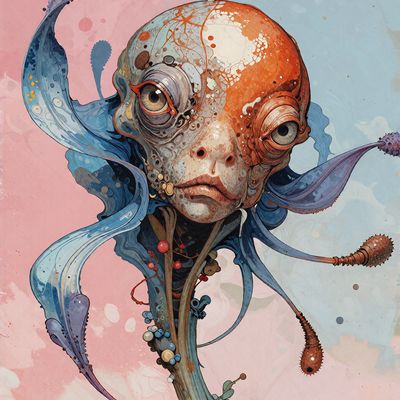 Alien Head with Tentacles