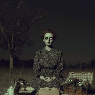 Ghostly Figure in Dark Field