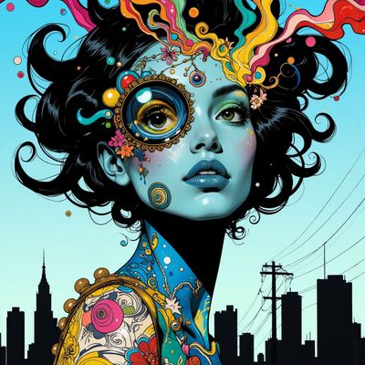 Colorful Tattooed Woman