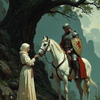 Knight and Lady in a Mountainous Landscape