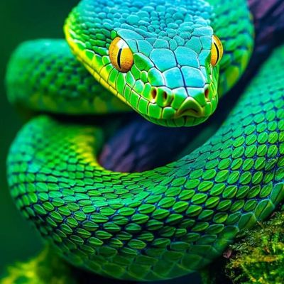 Vibrant Green Snake